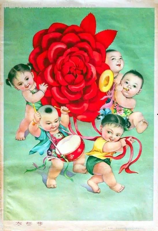 怀旧年画胖娃吃瓜,重温经典怀旧年画风情